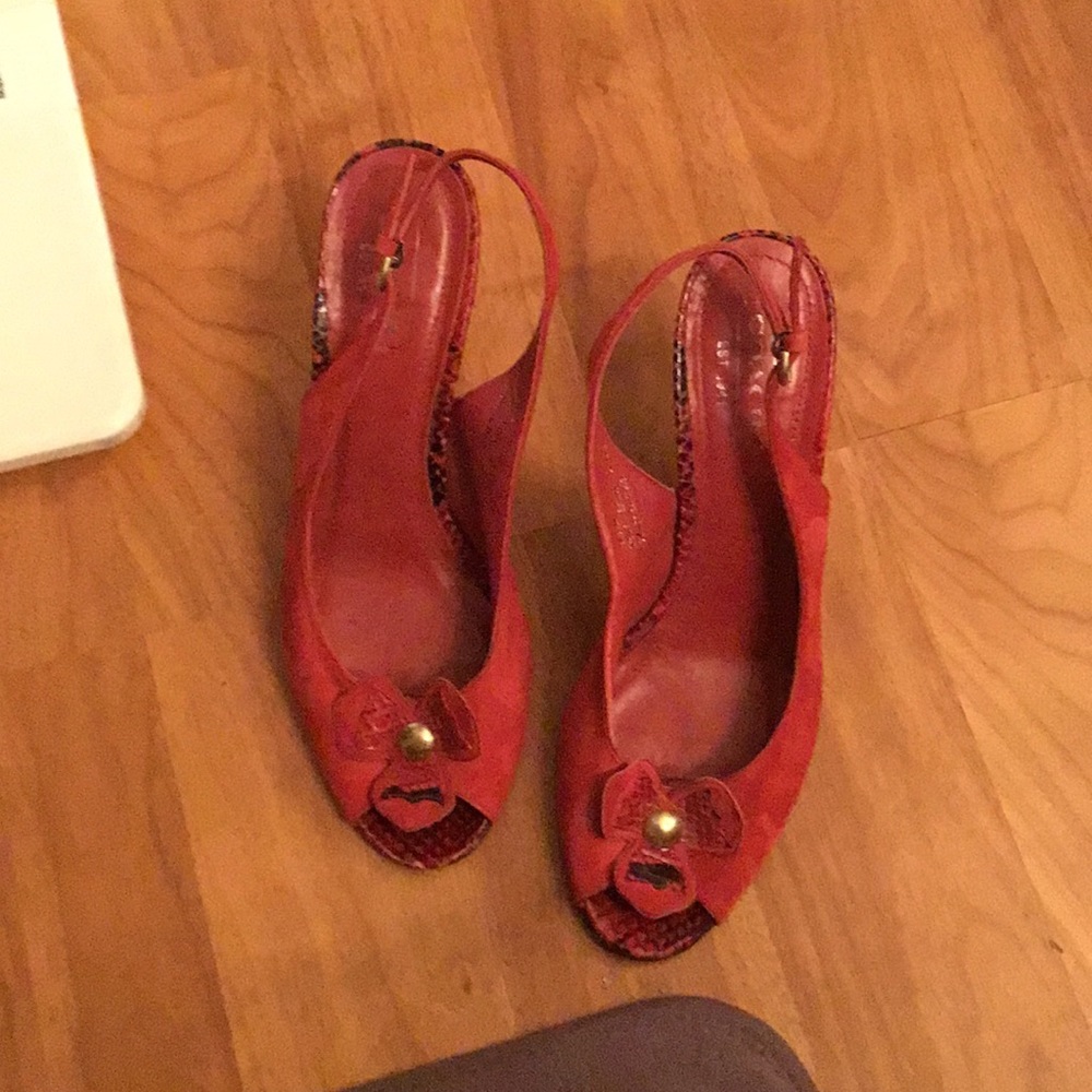 Coach red suede heels - Emily